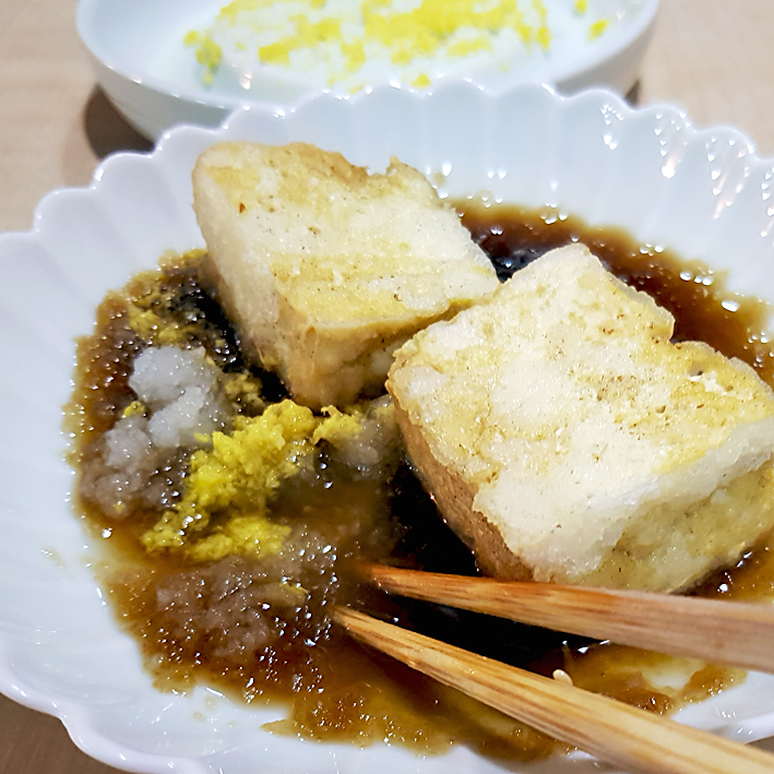 Agedashi Tofu mit etwas viel Tsuyu (European style)