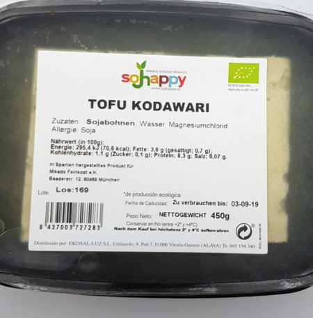 Tofu des Herstellers Sojhappy