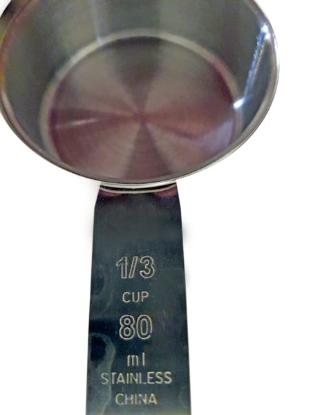 1/3 cup mit 80 ml = U.S. customary unit
